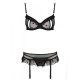 Сексуальный комплект с поясом для чулок Passion LOVELIA SET L/XL, black