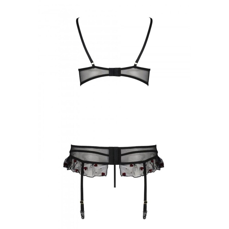 Сексуальный комплект с поясом для чулок Passion LOVELIA SET S/M, black