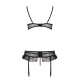 Сексуальный комплект с поясом для чулок Passion LOVELIA SET S/M, black