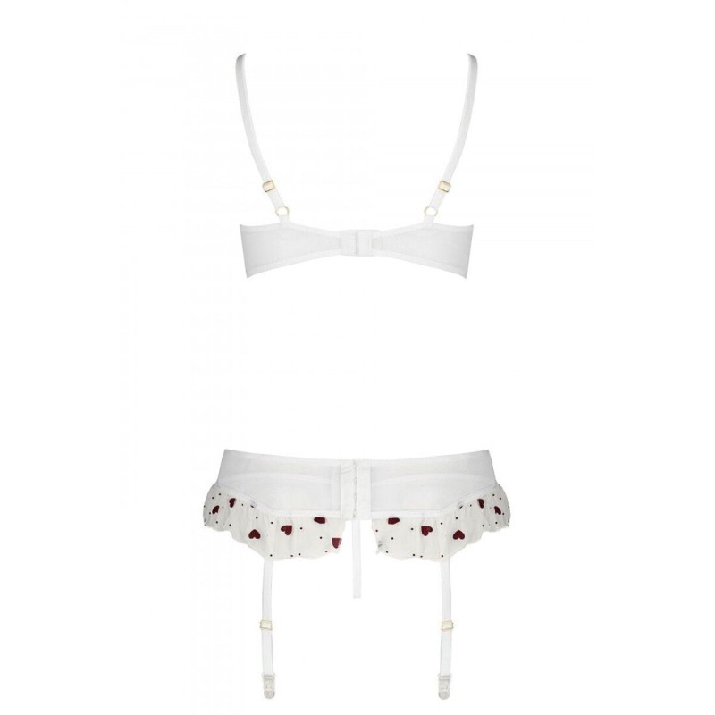 Сексуальный комплект с поясом для чулок Passion LOVELIA SET L/XL, white