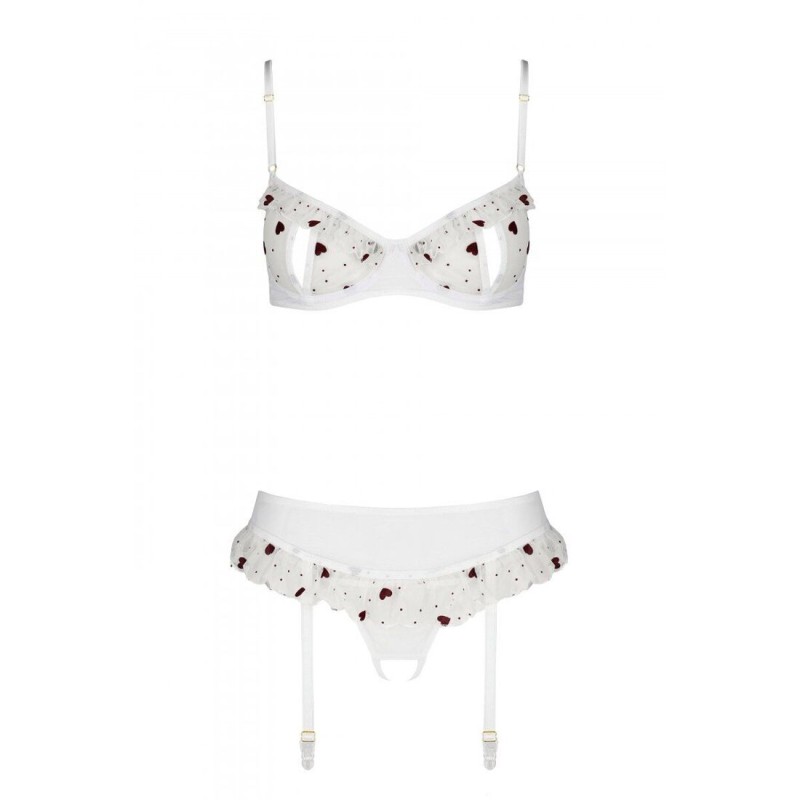 Сексуальный комплект с поясом для чулок Passion LOVELIA SET L/XL, white