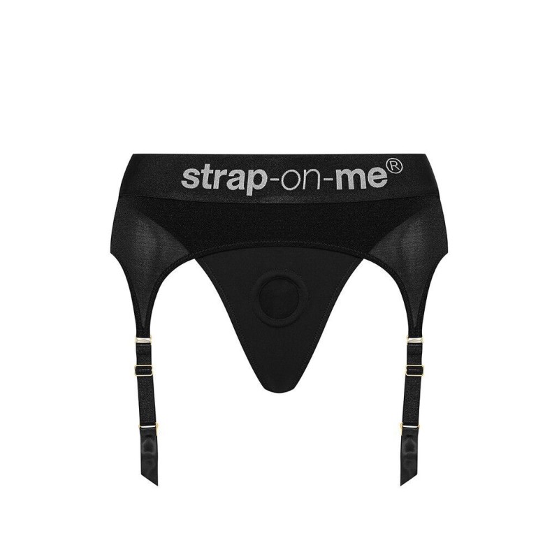 Труси для страпона з підв’язками для панчіх Strap-On-Me REBEL HARNESS - S