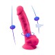 Фалоімітатор SilexD Tomas Pink (MODEL 1 size 9in), двошаровий, силікон + Silexpan, діаметр 4,9см