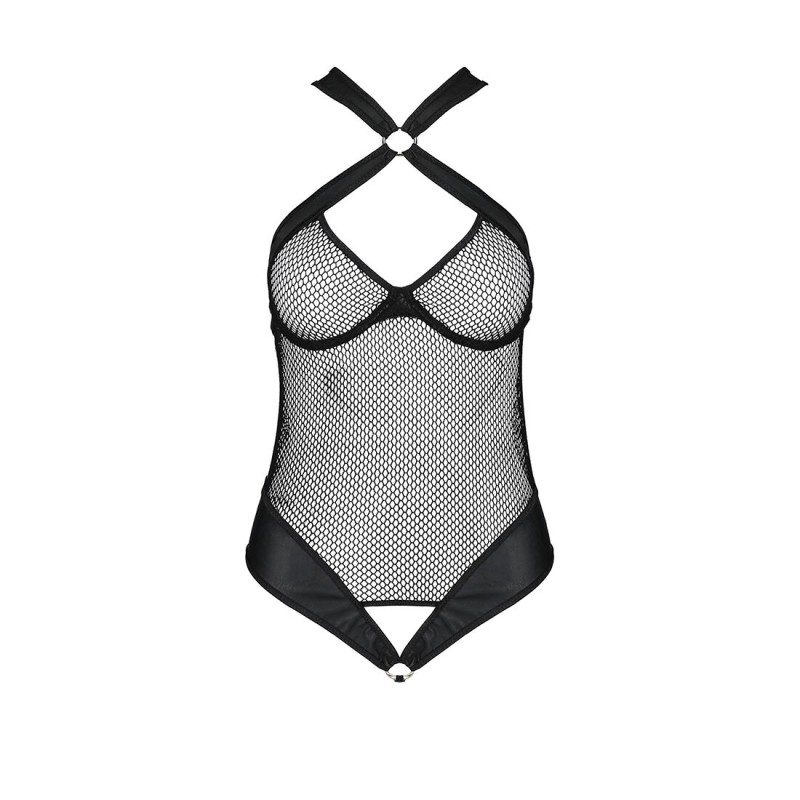 Сітчастий боді з халтером Passion Amanda Body L/XL, black