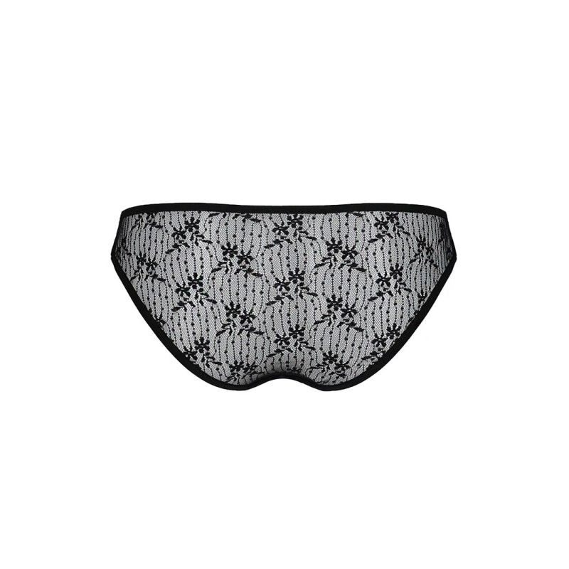 Трусики-сліпи з мереживною сіточкою Passion DINA THONG S/M, black