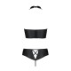 Комплект из эко-кожи Passion NANCY BIKINI L/XL, black, бра и трусики с имитацией шнуровки