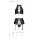 Комплект из эко-кожи имитация шнуровки Passion NANCY SET XXL/XXXL black топ трусики пояс для чулок