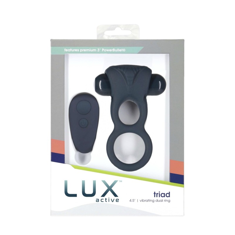 Двойное эрекционное кольцо с вибрацией Lux Active -Triad - Vibrating Dual Cock Ring, пульт ДУ