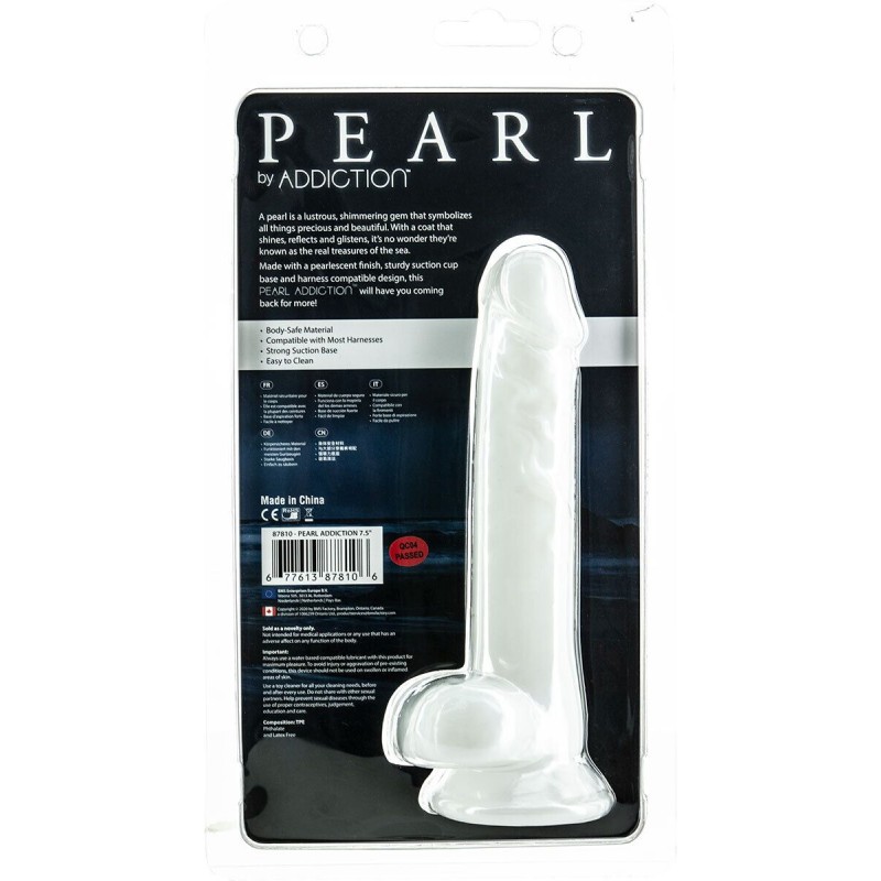 Жемчужный фаллоимитатор на присоске ADDICTION — Pearl by Addiction 7,5″ Dong, вибропуля в подарок