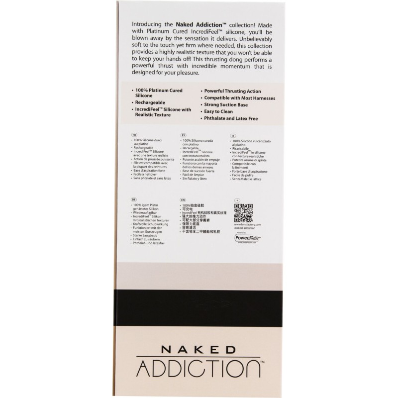 Фалоімітатор з пульсацією Naked ADDICTION Dominic 9″ Vanilla, пульт ДК, діаметр 4,2 см