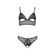 Комплект браллет с ажурным лифом и открытыми трусиками Passion CHRISTA SET Open Bra 2XL/3XL black