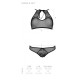 Комплект: бра, трусики с ажурным декором и открытым шагом Passion URSULA SET S/M, black