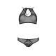 Комплект: бра, трусики с ажурным декором и открытым шагом Passion URSULA SET S/M, black