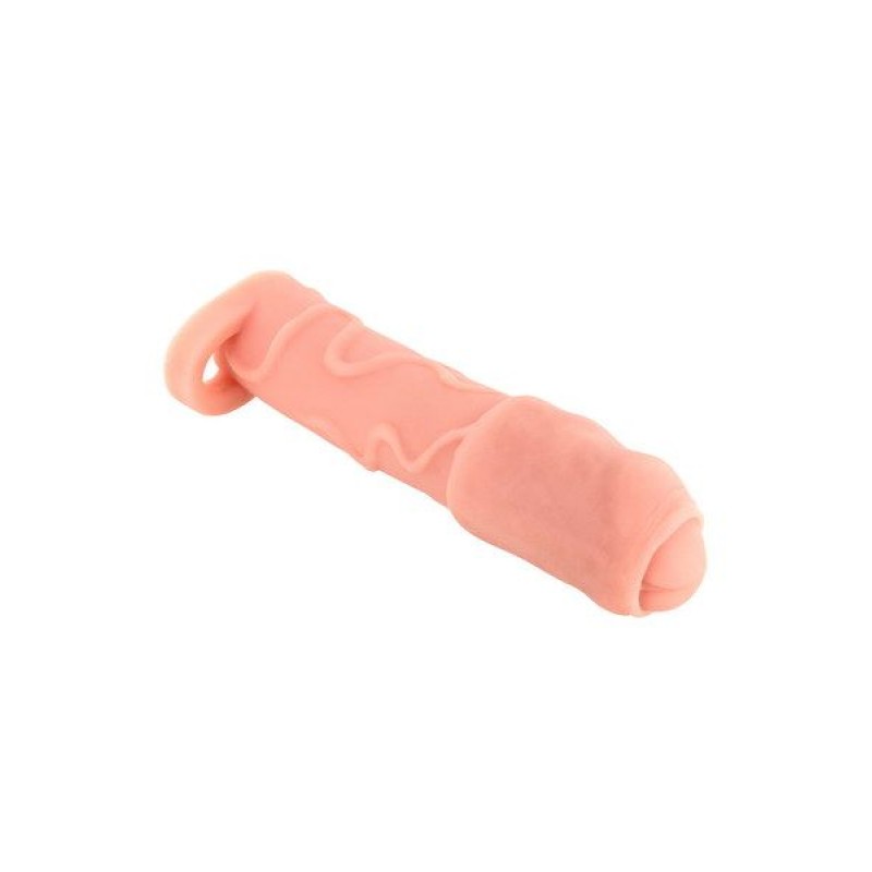 Насадка на член Real Body — Real Extender DICKY із закритою головкою та кільцем для мошонки