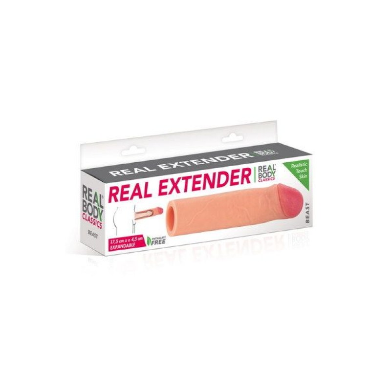 Насадка на член Real Body — Real Extender BEAST з відкритою головкою