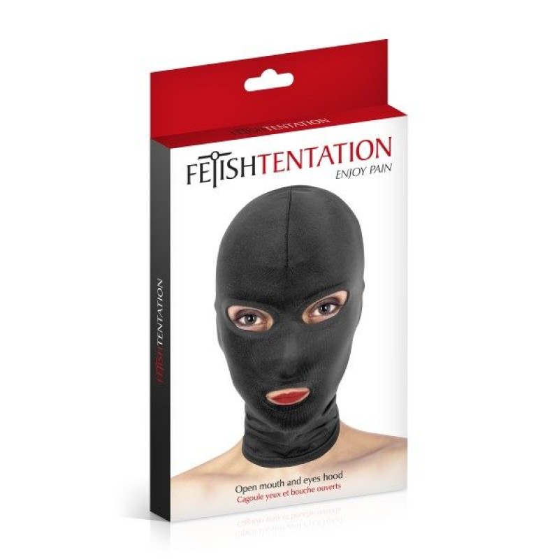 Капюшон для БДСМ з відкритими очима та ротом Fetish Tentation