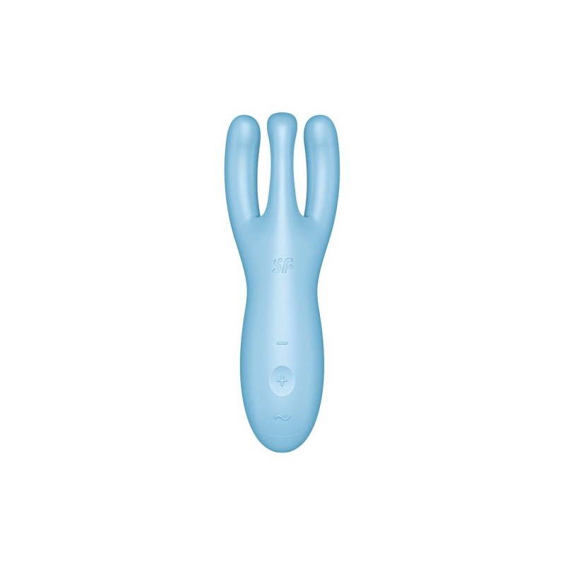 Кліторальний смарт вібратор Satisfyer Threesome 4 Blue з трьома пальчиками