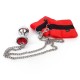 Наручники з металевою анальною пробкою Art of Sex Handcuffs with Metal Anal Plug  size M Red