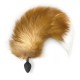 Силиконовая анальная пробка с хвостом из натурального меха Art of Sex size M  Red Fox fox