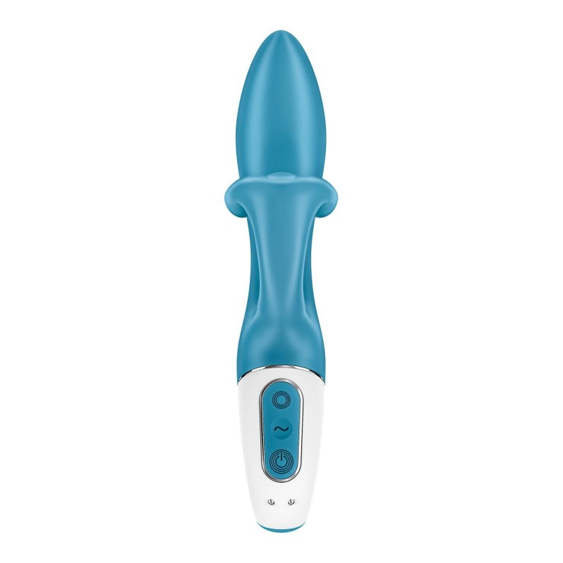Вібратор-кролик із потрійним відростком Satisfyer Embrace me Turquoise, 2 мотори, діаметр 3,6 см