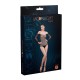 Сітчасте боді зі стразами Moonlight Model 09 XS-L Black, відкриті плечі