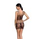 Бодістокінг мінісукня з метеликами Passion BS090 One Size black
