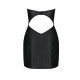 Мінісукня з екошкіри Passion CELINE CHEMISE L/XL, black, шнурівка, трусики в комплекті