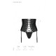 Пояс-корсет з екошкіри Passion CELINE SET L/XL, black, шнурівка, знімні пажі для панчіх, стрінги