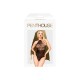 Боді Penthouse Blooming Era XL Black, імітація гіпюрового страплесу, відкриті плечі