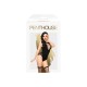 Боді Penthouse Hotter Than Hell S/L Black, непрозоре, вирізи, декольте, імітація шнурівки, панчохи