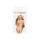 Трусики-тонг Penthouse Dangerous Darling S/M White, кружево, высокая посадка, вырез спереди, бантик