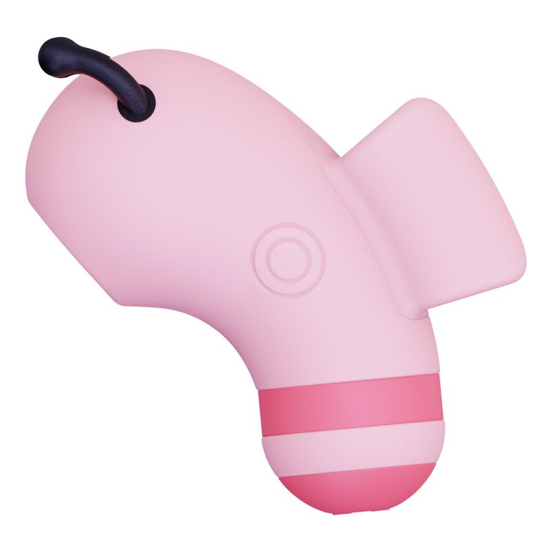 Вакуумный стимулятор с микротоками KISSTOY Beebe Pink, на палец
