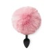 Силіконова анальна пробка М Art of Sex - Silicone Butt plug Rabbit Tail Pink, діаметр 3,5 см
