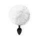 Силиконовая анальная пробка М Art of Sex - Silicone Butt plug Rabbit Tail White, диаметр 3,5 см