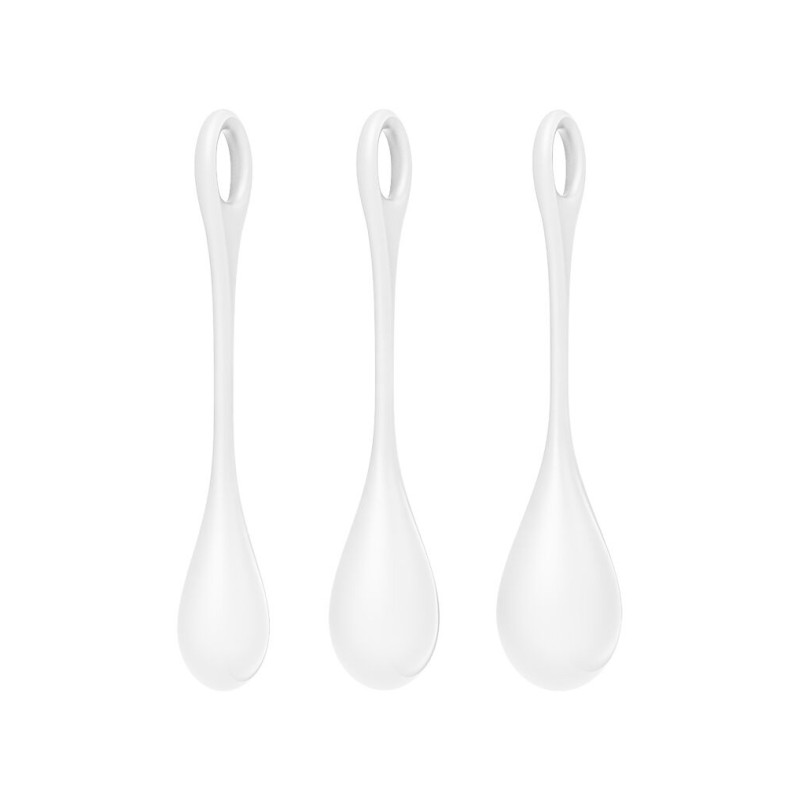 Набір йоні намистин Satisfyer Yoni Power 1 White, діаметр 2-2,5-3см, вага 22-46-74гр