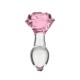 Скляна анальна пробка Pillow Talk Rosy Luxurious Glass Anal Plug, ⌀3,3 см, віброкуля в подарунок
