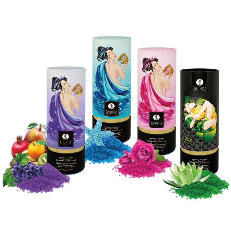 Пінлива сіль для ванни Shunga Dead Sea salt Oriental Crystals — Rose Petal (500 г), Мертвого моря