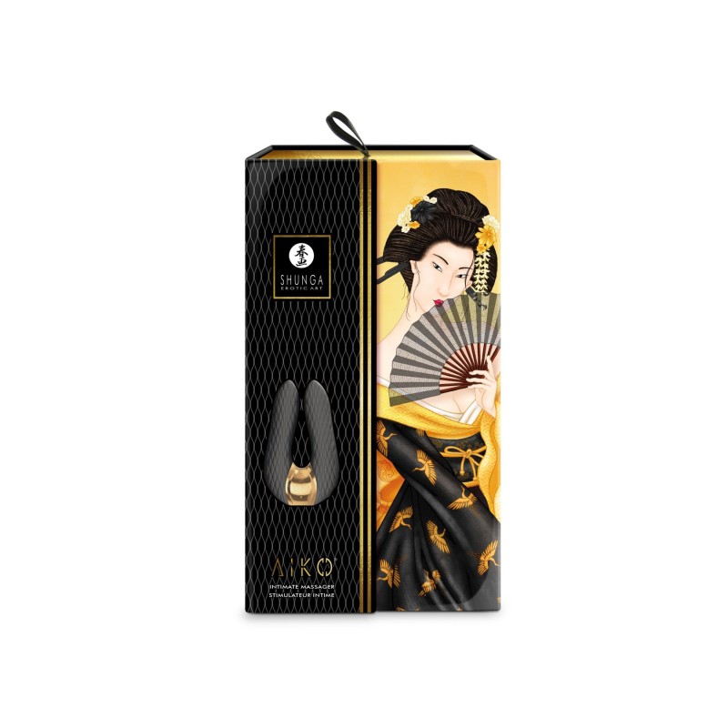 Вибратор для клитора Shunga Aiko Black, гибкие кончики