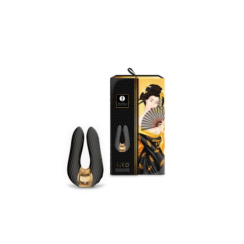 Вибратор для клитора Shunga Aiko Black, гибкие кончики