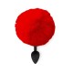 Силиконовая анальная пробка М Art of Sex - Silicone Butt plug Rabbit Tail Red, диаметр 3,5 см