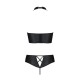Комплект из экокожи Passion NANCY BIKINI 4XL/5XL black, бра и трусики с имитацией шнуровки