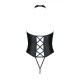 Боди из экокожи Passion NANCY BODY 4XL/5XL black, с имитацией шнуровки и открытым доступом