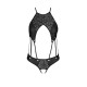 Боди с открытым доступом Passion TASMINA BODY S/M, black, экокожа, шнуровки, ажурные кружева