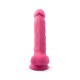 Фалоімітатор SilexD Johnny Pink Glow in the dark, двошаровий, силікон+Silexpan, діаметр 3,5см