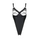 Боді з екошкіри Passion CELINE BODY 4XL/5XL black, з доступом, відкритий