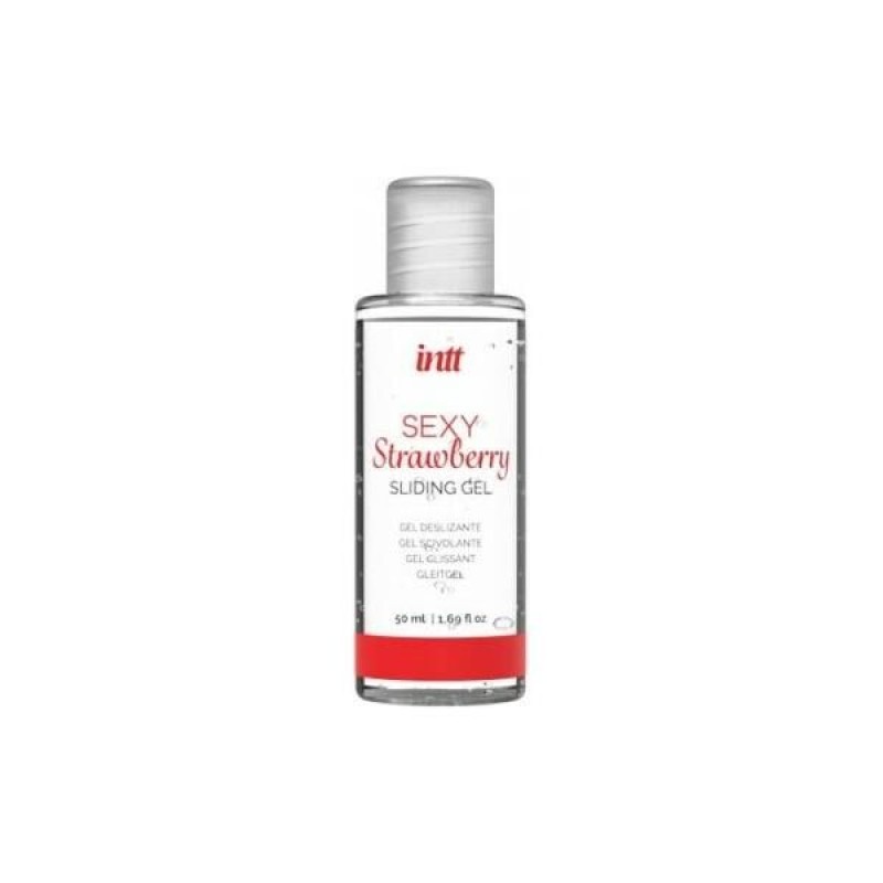 Набір Intt BRAZILIAN PANTY RED: трусики на резинці S-XL з перлинним кільцем + полунична змазка