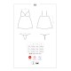 Сатиновий пеньюар з мереживом Obsessive 810-BAB-1 babydoll & thong L/XL, чорний, пеньюар, танга