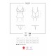Сатиновий мереживний корсет Obsessive 810-COR-1 babydoll & thong S/M, чорний, корсет, танга