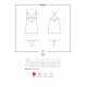 Сатиновий комплект для сну з мереживом Obsessive 828-CHE-1 chemise & thong L/XL, чорний, сорочка