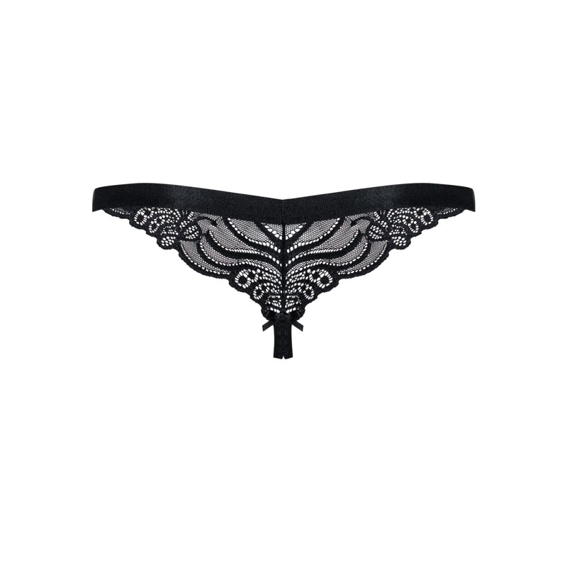 Кружевные танга с доступом Obsessive 828-THC-1 crotchless thong S/M, черные